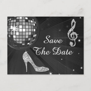 Sparkly Stiletto Heel 90th Birthday Save The Date Announcement Postcard