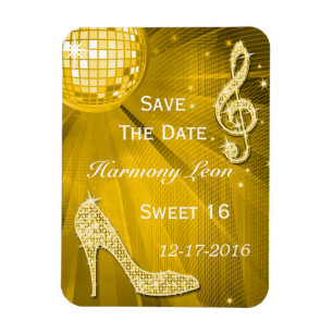 Sparkly Stiletto Heel Sweet 16 Save The Date Magnet
