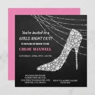 Sparkly Stilleto Bachelorette Party Invitation