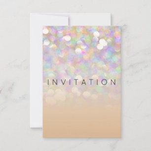 Sparkly Surprise Party Invitation Ivory Silver