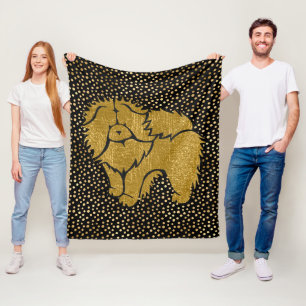 SPARKLY THANG Chow faux metallic fleece blanket