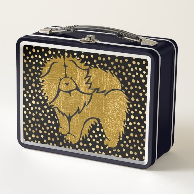 SPARKLY THANG Chow- faux metallic- LUNCH BOX (Front)