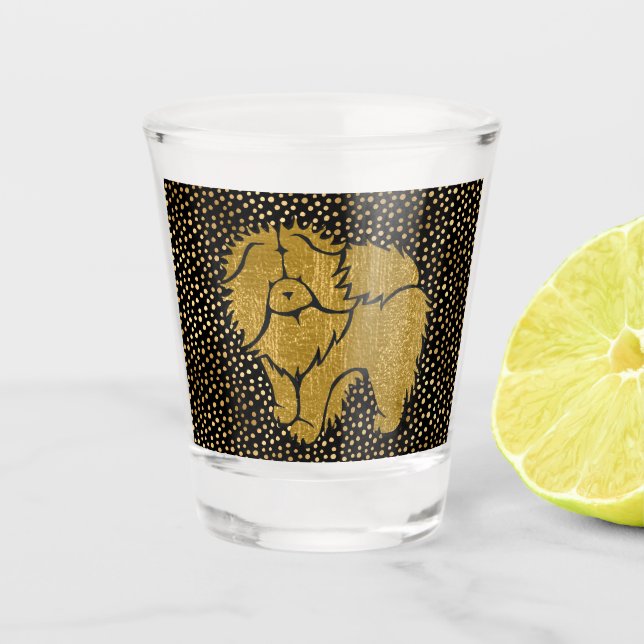 SPARKLY THANG Chow faux metallic shotglass Shot Glass (Front)