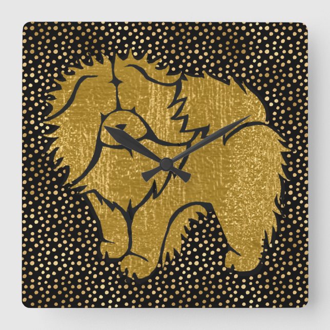 SPARKLY THANG Chow faux metallic wall clock (Front)