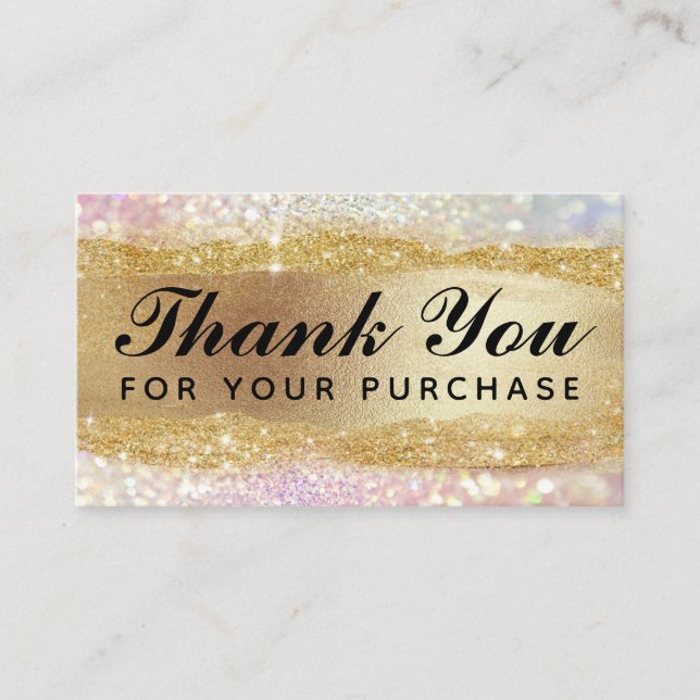Sparkly Thank You For Your Purchase Cards (Front)
