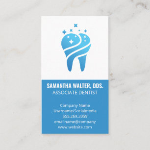 Sparkly Tooth Icon   Associate Dentist Business Card