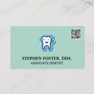 Sparkly Tooth Icon   QR Code Business Card