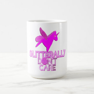 Sparkly unicorn glitter pegasus don't care coffee mug