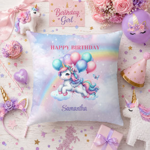 Sparkly Unicorn Pink Purple Girl Birthday Party Pi Cushion