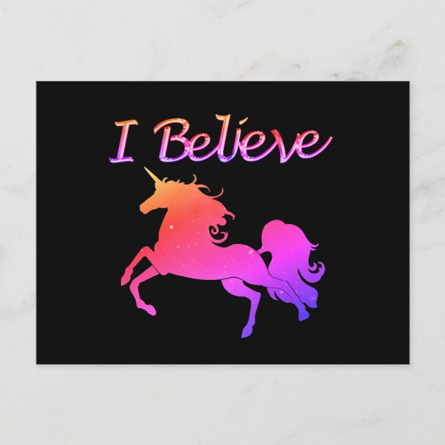 Sparkly Unicorn Postcard (Front)