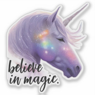 Sparkly Unicorn Rainbow Glitter Believe in Magic