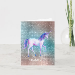 Sparkly Unicorn Thank You Card