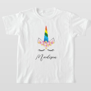 Sparkly Unicorn with Eyelashes Magical and Cute T-Shirt