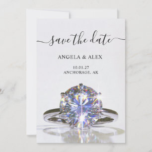 Sparkly Wedding Ring with Your Photo Save The Date