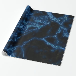 Sparks White And Blue Glitter Wrapping Paper