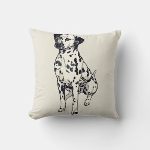 Sparky Dalmatian Pop Art Halftone Comic Dog Cushion
