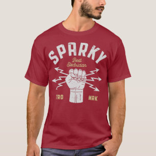 Sparky Electrician Funny Lineman Dad Retro Gifts T-Shirt