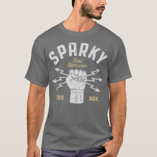 Sparky Electrician Funny Lineman Dad Retro Gifts T-Shirt