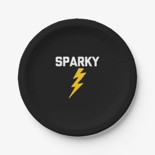 Sparky Funny Saying Sarcastic Novelty Electrician Paper Plate