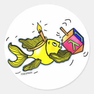 Sparky Hanuka Fish - Comic Cure Drawing Gift Classic Round Sticker