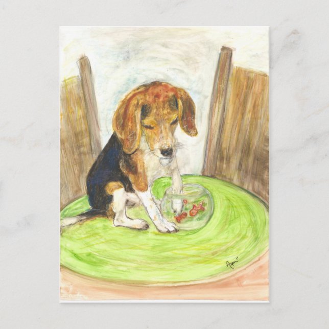 Sparky in the fishbowl postcard (Front)