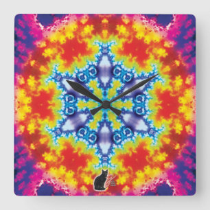 Sparky Kaleidoscope Square Wall Clock