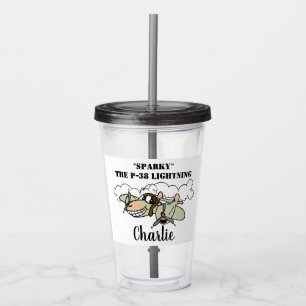 "Sparky" the P-38 Lightning Acrylic Tumbler