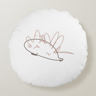Sparky the Scruffy Hedgehog - Hand Drawn Kid's Round Cushion