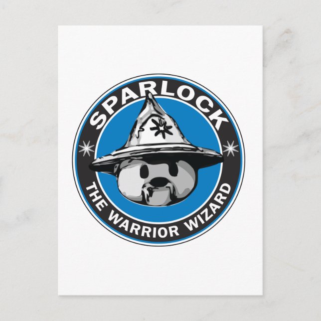 Sparlock the Warrior Wizard Postcard (Front)