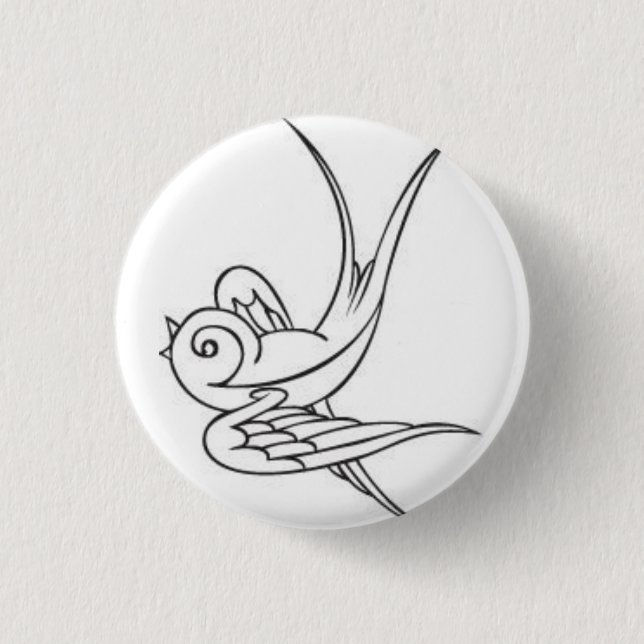 sparrow 3 cm round badge (Front)