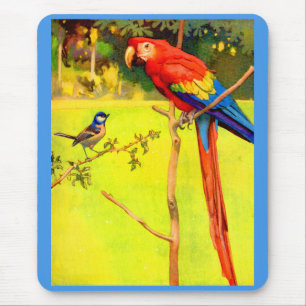 sparrow and parrot mouse mat