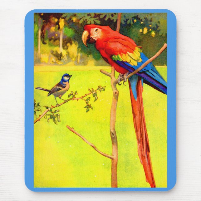 sparrow and parrot mouse mat (Front)