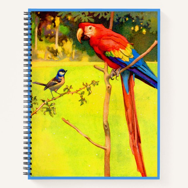 sparrow and parrot print notebook (Front)
