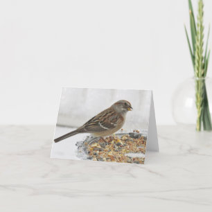 Sparrow and Silver Platter - Blank Card