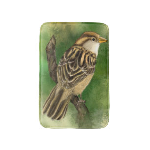 Sparrow Bath Mat Cute Bird