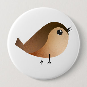 Sparrow Bird Cartoon  10 Cm Round Badge