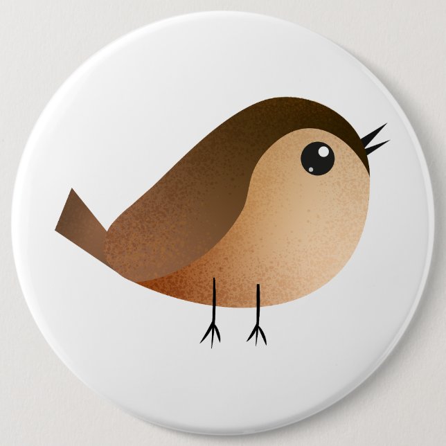 Sparrow Bird Cartoon  6 Cm Round Badge (Front)