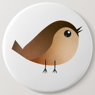 Sparrow Bird Cartoon 6 Cm Round Badge