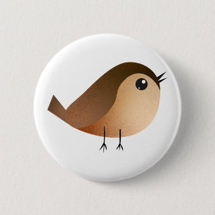 Sparrow Bird Cartoon 6 Cm Round Badge