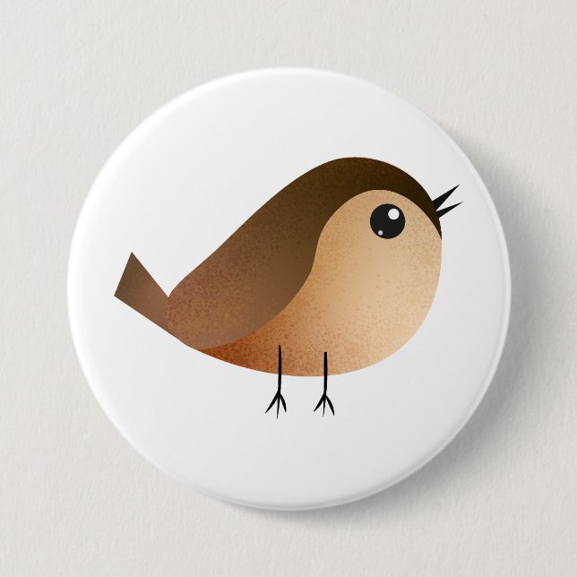 Sparrow Bird Cartoon   7.5 Cm Round Badge (Front)