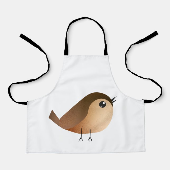 Sparrow Bird Cartoon  Apron (Front)