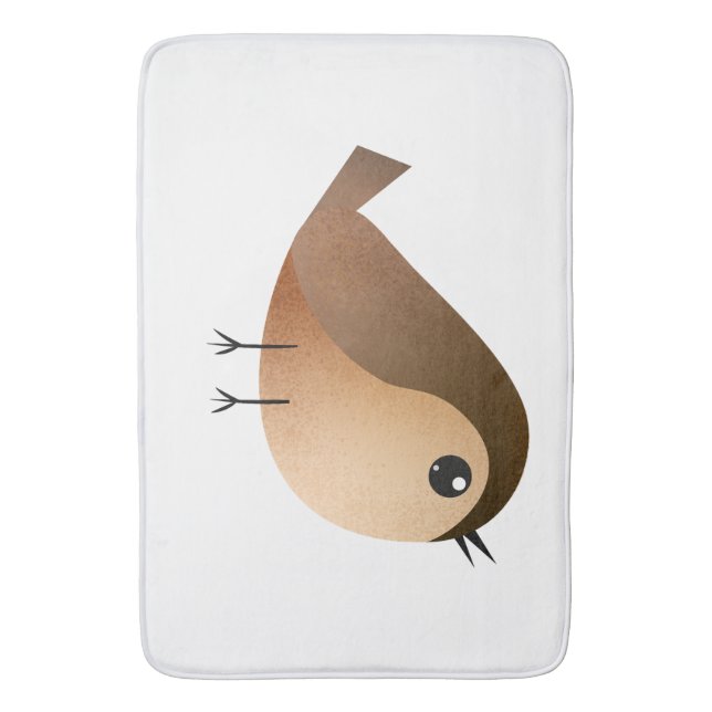 Sparrow Bird Cartoon  Bath Mat (Front Vertical)