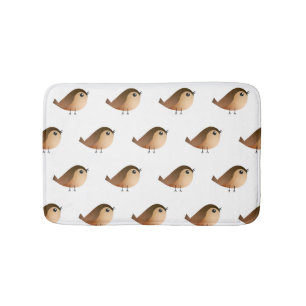 Sparrow Bird Cartoon Bath Mat