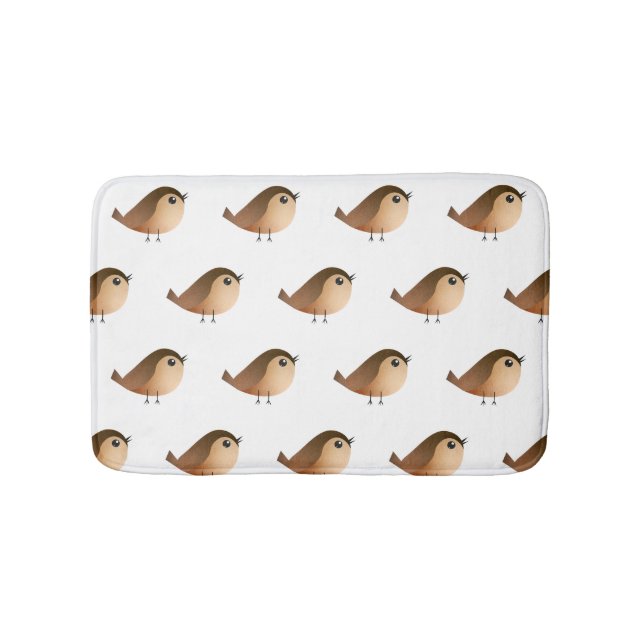 Sparrow Bird Cartoon  Bath Mat (Front)