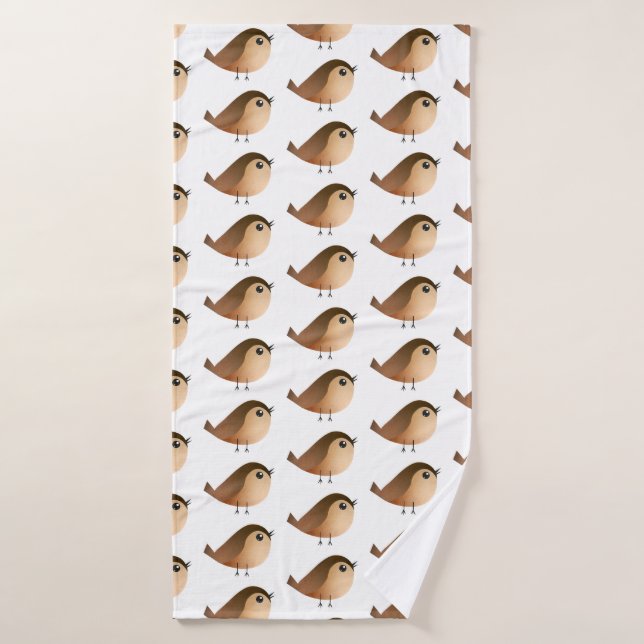 Sparrow Bird Cartoon   Bath Towel (Bath Towel)