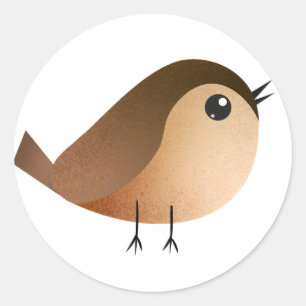 Sparrow Bird Cartoon  Classic Round Sticker