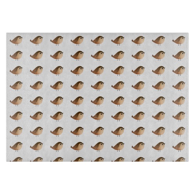 Sparrow Bird Cartoon  Cutting Board (Front)