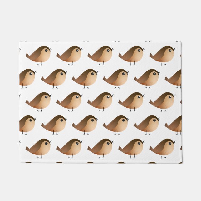 Sparrow Bird Cartoon  Doormat (Front)