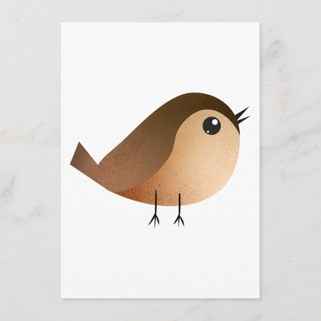 Sparrow Bird Cartoon  Enclosure Card (Front)