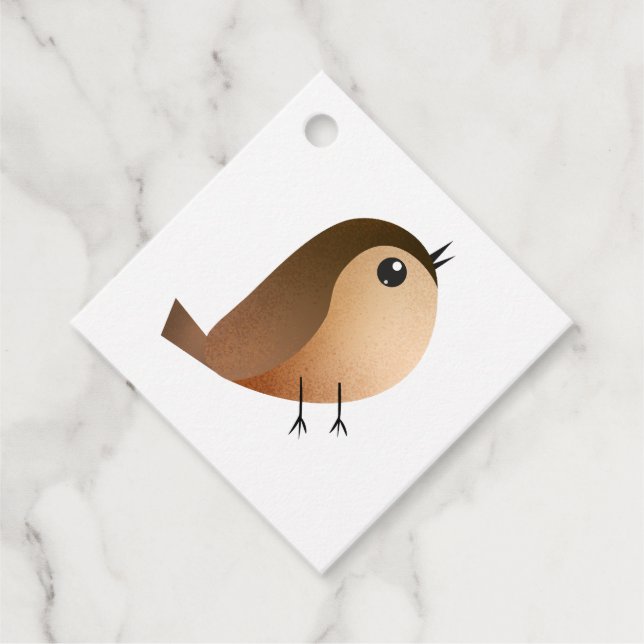 Sparrow Bird Cartoon  Favour Tags (Front)